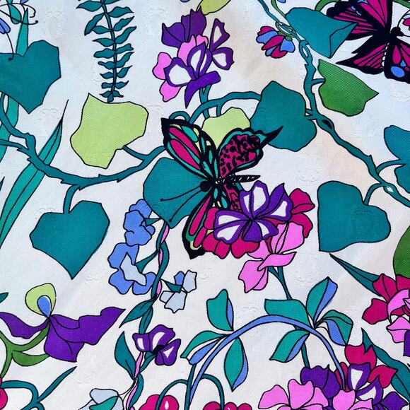 Bayron Women's Vintage Pink And Green Floral Tiger Print Square Scarf 100% Silk - Picture 4 of 10